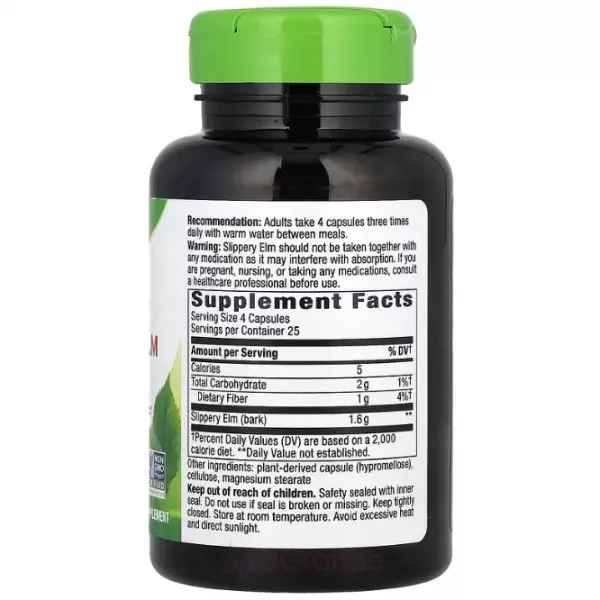 Nature's Way Slippery Elm Bark ��������� ��� 1600 �� (400 �� �� �������)