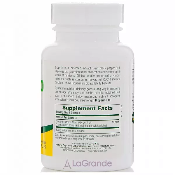 NaturesPlus Bioperine �������� 10 ��