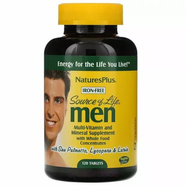 NaturesPlus Source of Life Men Multi-Vitamin and Mineral Supplement, Iron-Free ������������ ��� �������, ��� �����