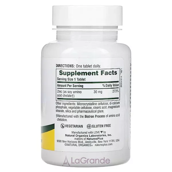 NaturesPlus Zinc 30 mg ����, 30 ��
