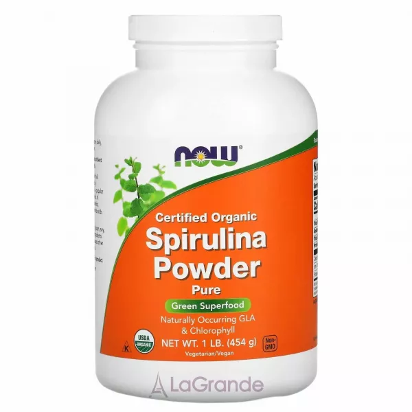 NOW Foods Certified Organic Spirulina Powder Pure �������������� ���������� ������� � �������, ������