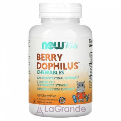 NOW Foods Berry Dophilus Chewables Kids      2  