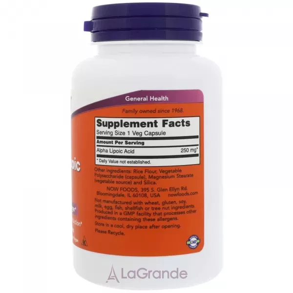 NOW Foods Alpha Lipoic Acid 250 mg ����� - ����� ������� 250 �� � ��������