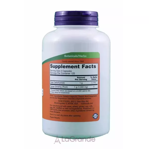 NOW Foods Panax Ginseng �������� ������ ��������, 500 ��