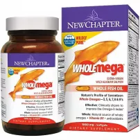 New Chapter Wholemega Extra Virgin Wild Alaskan Salmon Whole Fish Oil ĳ������ ������� "��� ������������ ������", 1000 ��