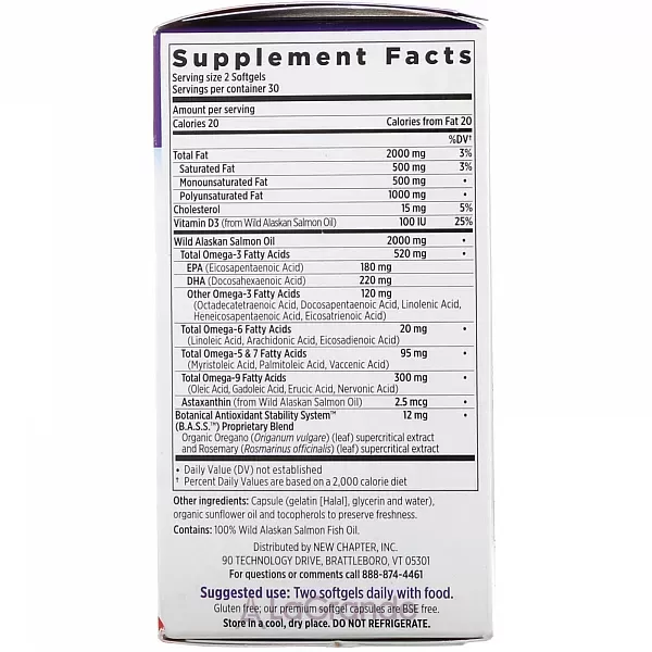 New Chapter Wholemega Extra Virgin Wild Alaskan Salmon Whole Fish Oil ĳ������ ������� 