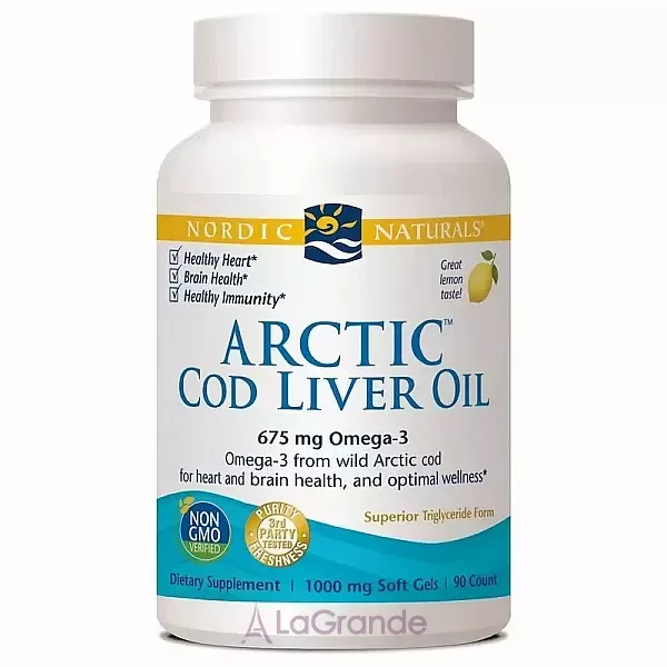 Nordic Naturals Arctic Cod Liver Oil, Lemon ����� ��� �� ������ ����������� ������, 1000 ��, �� ������ ������