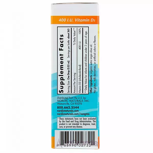 Nordic Naturals Baby's Vitamin D3 400 IU ������� D3 ��� ��������� �����, 400 ��