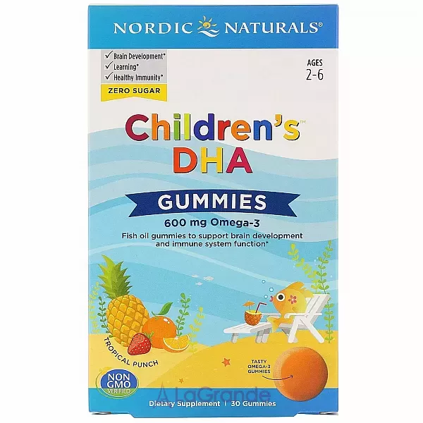 Nordic Naturals Children's DHA Gummies Tropical Punch 600 mg ����������� ������� ��� ����� 