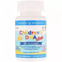Nordic Naturals Children's DHA Xtra 636 mg �����-3, ��� � ��� ��� ����� 3-6 ���, 636 ��, �� ������ ����