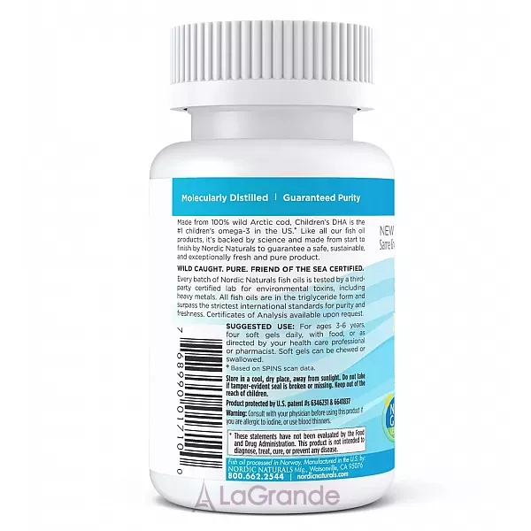 Nordic Naturals Children's DHA 250 mg ����� ��� ��� �����, 250 ��, �� ������ ��������