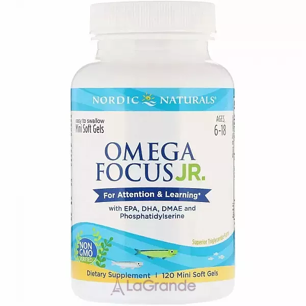 Nordic Naturals Omega Focus Junior �����-3 ��� ���������� 6-18 ���
