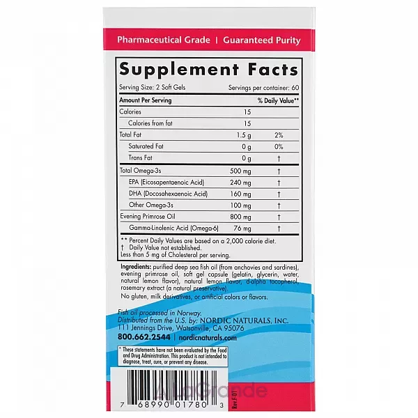 Nordic Naturals Omega With Evening Primrose ����������� ������� ��� ������ 