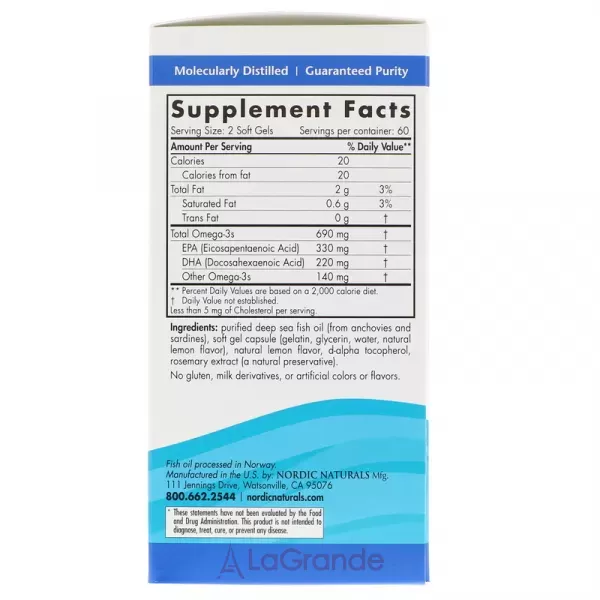 Nordic Naturals Omega-3 690 mg ��������� ����� ���, 690 ��, �� ������ ������