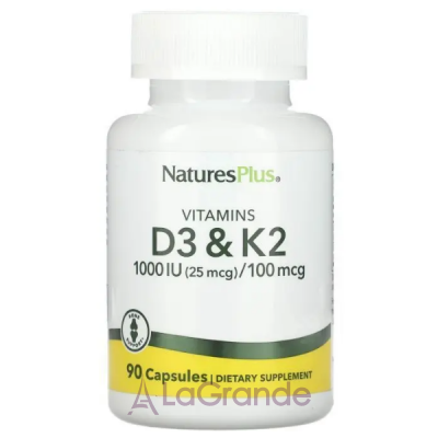 NaturesPlus Vit D3/Vit K2 1000 IU/100 mcg ³ 3  2 1000 /100   