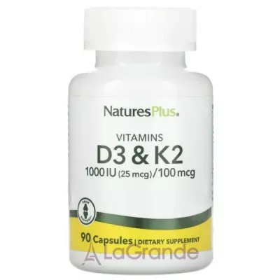 NaturesPlus Vit D3/Vit K2 1000 IU/100 mcg ³ 3  2 1000 /100   