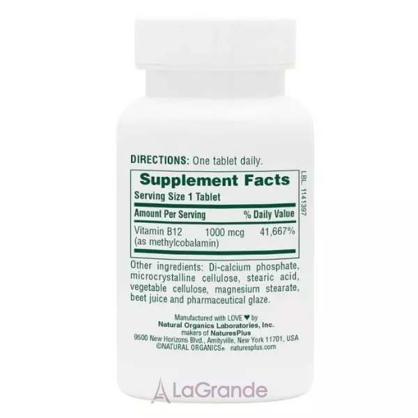 NaturesPlus Vitamin B-12 1000 mcg ³���� B12 1000 ��� � ���������