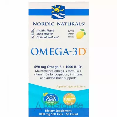 Nordic Naturals Omega-3D '  -3, 1000 ,   