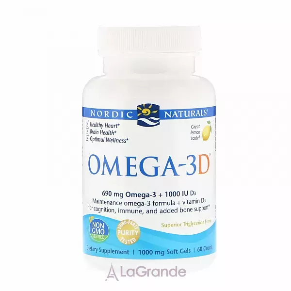 Nordic Naturals Omega-3D ����� ��� �����-3�, 1000 ��, �� ������ ������