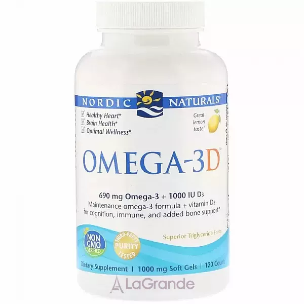 Nordic Naturals Omega-3D ����� ��� �����-3�, 1000 ��, �� ������ ������