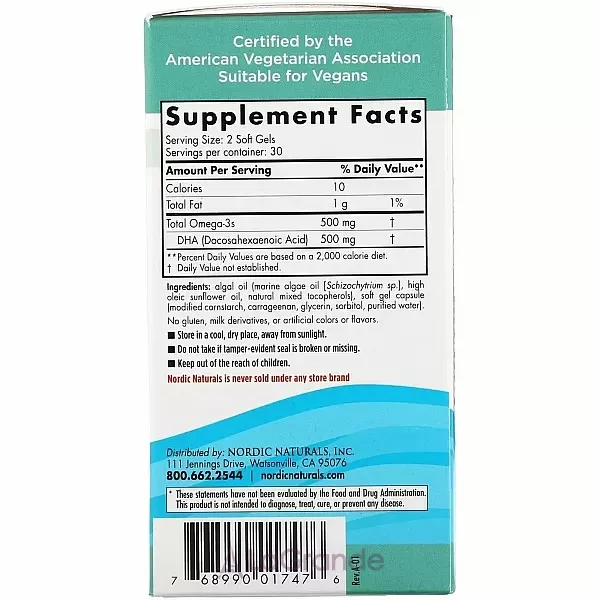 Nordic Naturals Prenatal DHA 500 mg ����� ��� ��� ����������, 500 ��