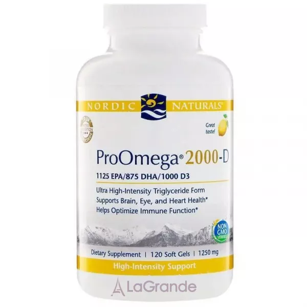Nordic Naturals ProOmega 2000-D �����-3 + ������� D-3, 1250 ��, �� ������ ������