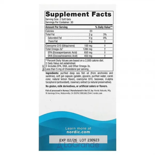 Nordic Naturals Ultimate Omega + CoQ10 ����������� ������� 