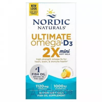 Nordic Naturals Ultimate Omega 2X Mini with Vitamin D3 '    3,     