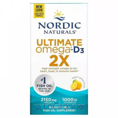 Nordic Naturals Ultimate Omega 2X with Vitamin D3     D, 2150 /1000 ,   