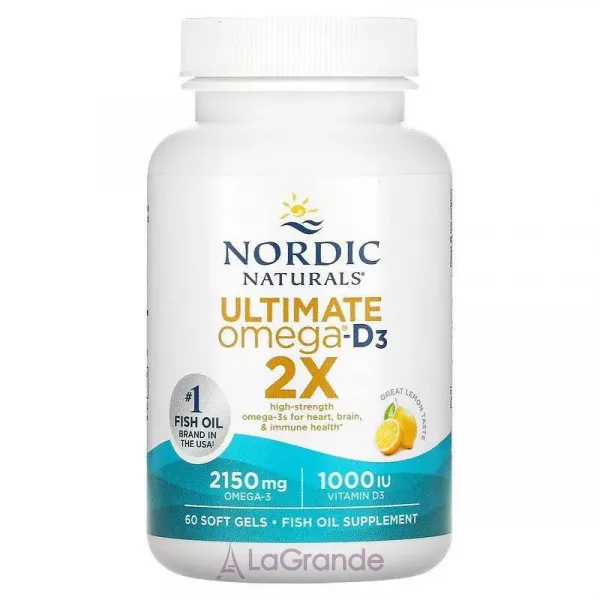 Nordic Naturals Ultimate Omega 2X with Vitamin D3 ����� ��� � ��������� D, 2150 ��/1000 ��, �� ������ ������