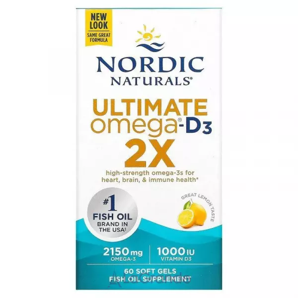 Nordic Naturals Ultimate Omega 2X with Vitamin D3 ����� ��� � ��������� D, 2150 ��/1000 ��, �� ������ ������