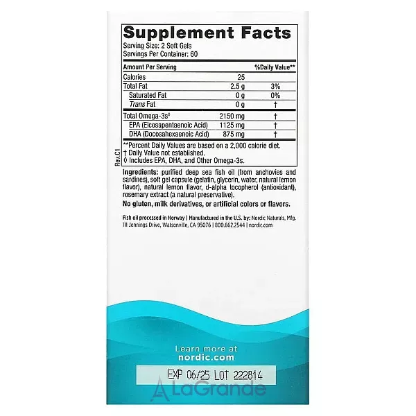 Nordic Naturals Ultimate Omega 2X 2150 mg ����� ���, 2150 ��, �� ������ ������