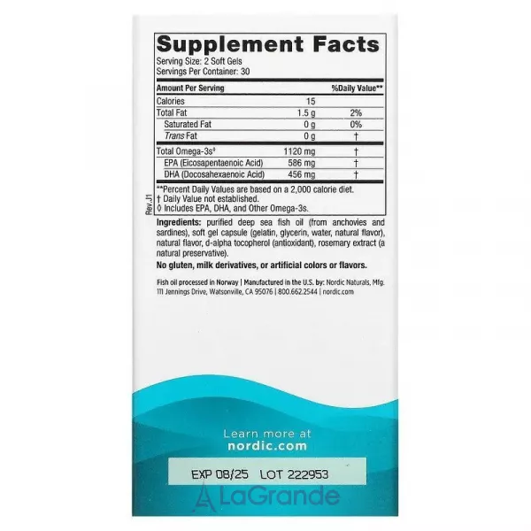 Nordic Naturals Ultimate Omega 2X Mini 1120 mg ����� ���, 1120 ��, ���� ������� �� ������ ��������