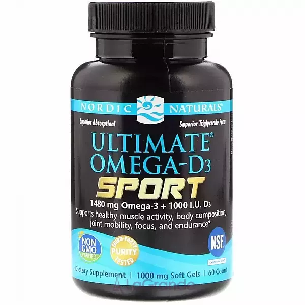 Nordic Naturals Ultimate Omega-D3 Sport �����-D3 �����, 1000 ��