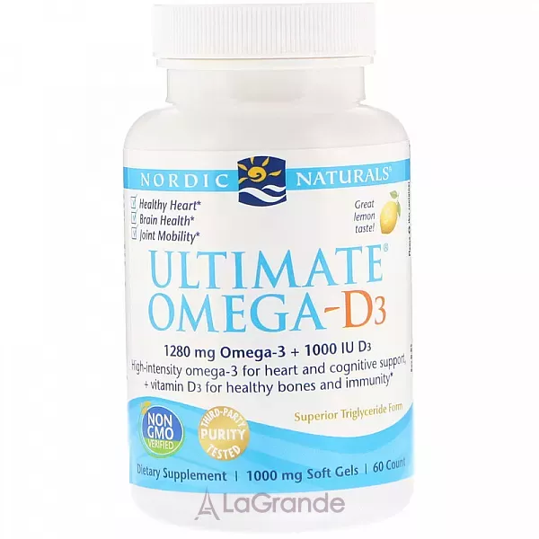 Nordic Naturals Ultimate Omega-D3 ����� ��� �����-�3, 1000 ��, �� ������ ������