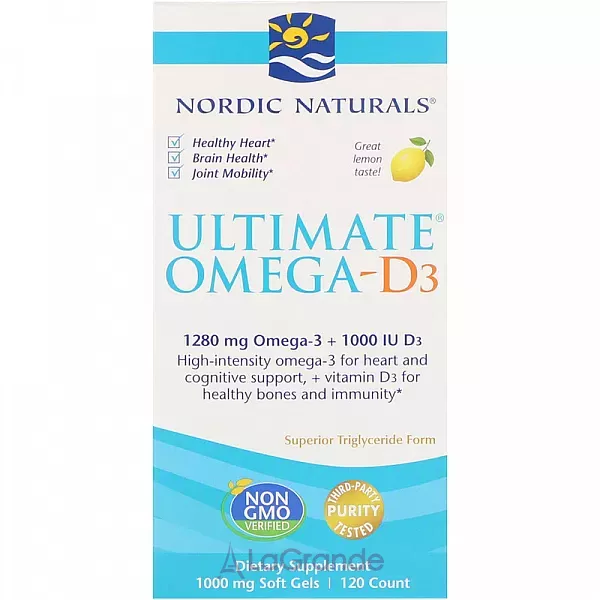 Nordic Naturals Ultimate Omega-D3 ����� ��� �����-�3, 1000 ��, �� ������ ������