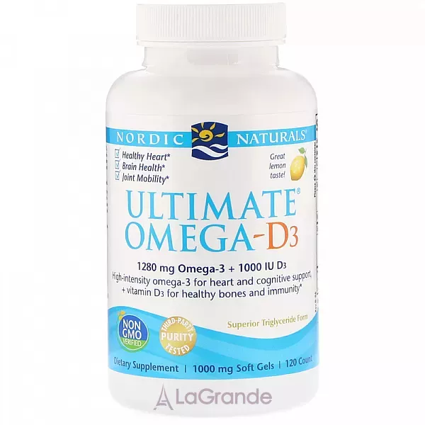 Nordic Naturals Ultimate Omega-D3 ����� ��� �����-�3, 1000 ��, �� ������ ������