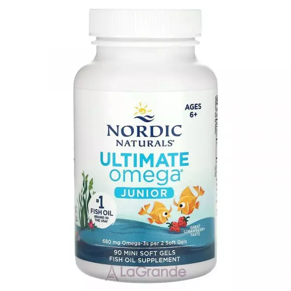 Nordic Naturals Ultimate Omega Junior 680 mg ����� ��� ��� ����� �� 6 �� 12 ���, 680 ��, �� ������ ��������