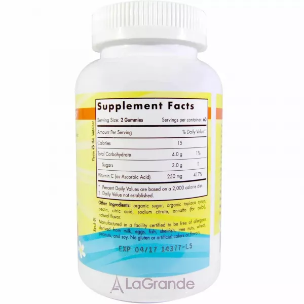 Nordic Naturals Vitamin C Gummies 250 mg ������� C, 250 ��, ����������� ������� �� ������ ���������