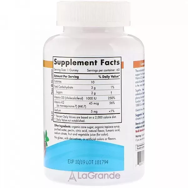 Nordic Naturals Vitamin D3 + K2 ������� �3 � �2, 1000 ��/45 ���, �� ������ �������