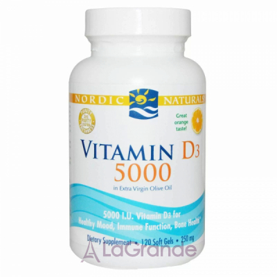 Nordic Naturals Vitamin D3 5000 IU  D3, 5000 ,   