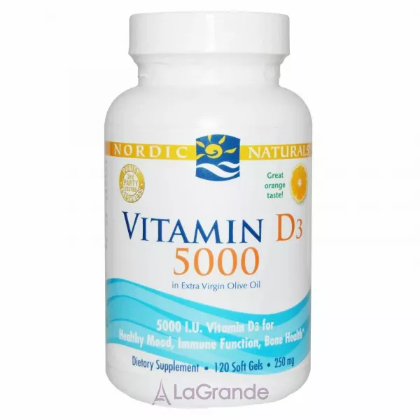 Nordic Naturals Vitamin D3 5000 IU ������� D3, 5000 ��, �� ������ ���������