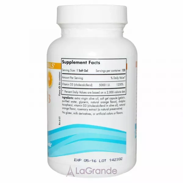 Nordic Naturals Vitamin D3 5000 IU ������� D3, 5000 ��, �� ������ ���������