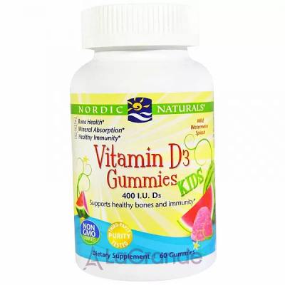 Nordic Naturals Vitamin D3 Gummies Kids 400 IU  D3  , 400 ,     