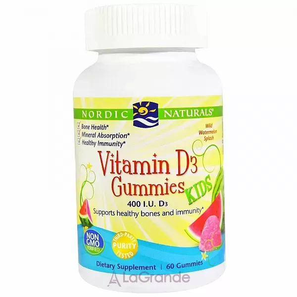 Nordic Naturals Vitamin D3 Gummies Kids 400 IU ������� D3 ��� �����, 400 ��, ����������� ������� �� ������ ������