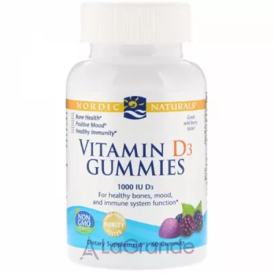 Nordic Naturals Vitamin D3 Gummies 1000 IU ³���� D3, 1000 ��, �������� �������� � ������ ������ ���