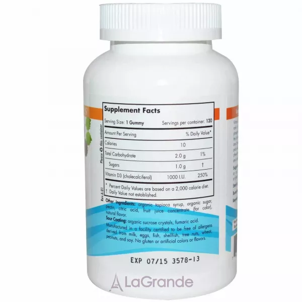 Nordic Naturals Vitamin D3 Gummies 1000 IU ������� D3, 1000 ��, ����������� �������� �� ������ ������ ����