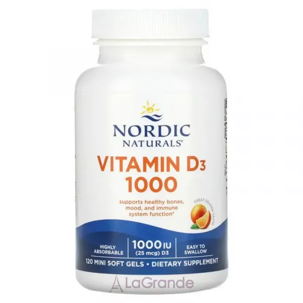 Nordic Naturals Vitamin D3 1000 IU ������� D3, 1000 ��, �� ������ ���������