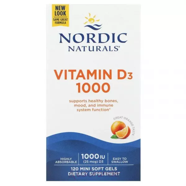 Nordic Naturals Vitamin D3 1000 IU ������� D3, 1000 ��, �� ������ ���������
