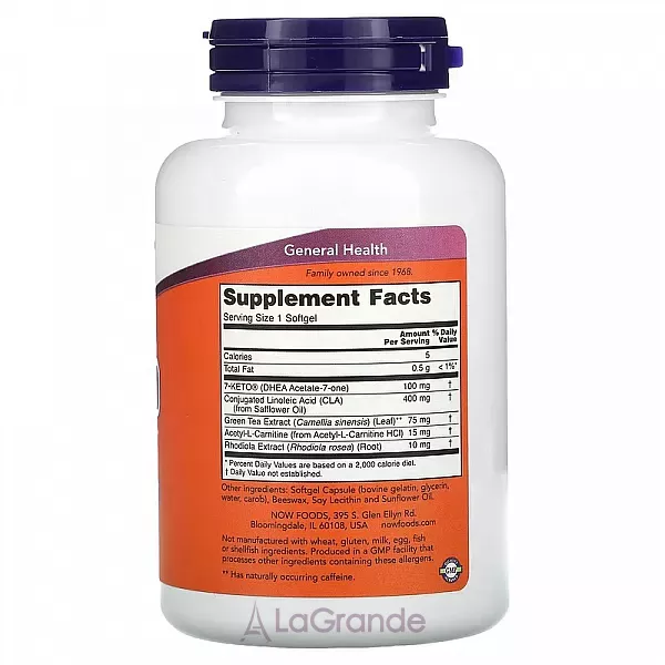 Now Foods 7-Keto LeanGels 100 mg 7-���� ���� (���������� �����), 100 ��